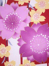 画像をギャラリービューアに読み込む, 二部式浴衣/変則市松と桜(赤)&帯セット