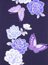 画像をギャラリービューアに読み込む, 二部式浴衣/牡丹と蝶(紺)&帯セット