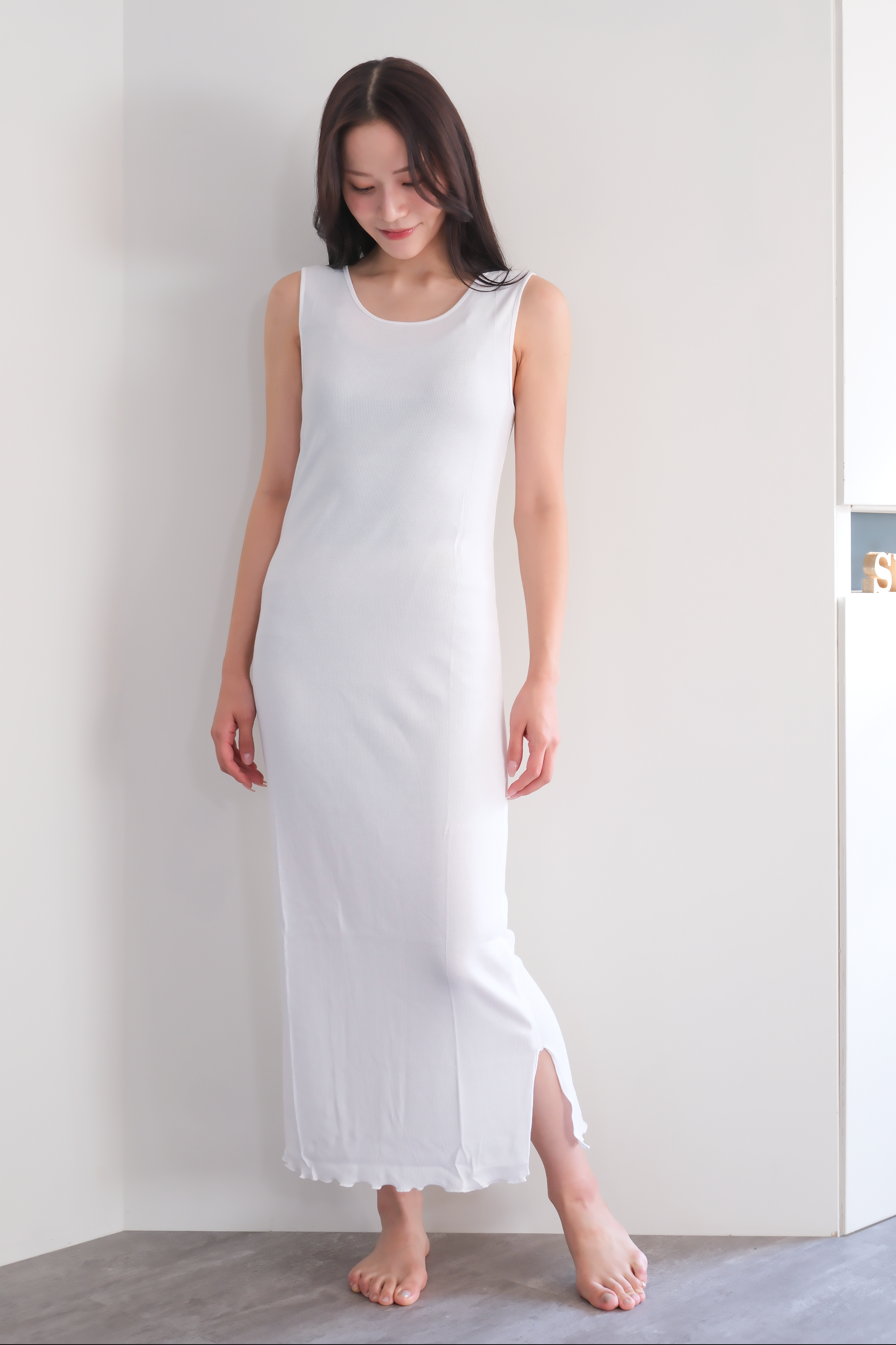 きものの肌着ワンピース（ホワイト）Kimono slip dress(White)