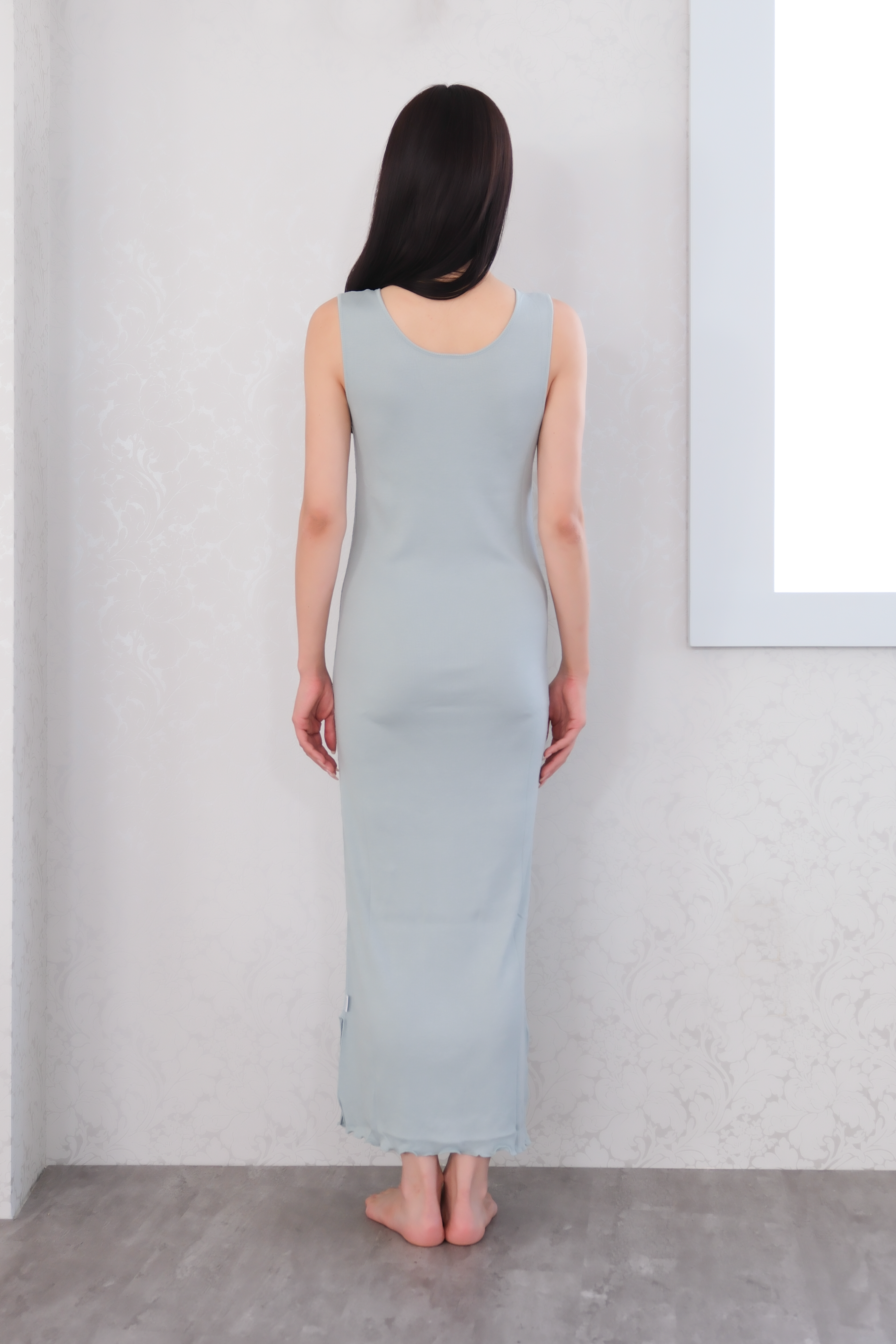 きものの肌着ワンピース（スモーキーグリーン）Kimono slip dress(Smokygreen)