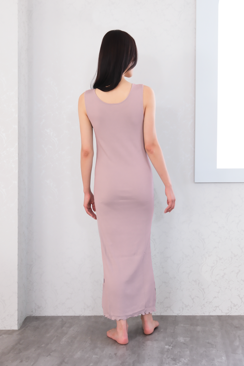 きものの肌着ワンピース（スモーキーピンク）Kimono slip dress(smokypink)