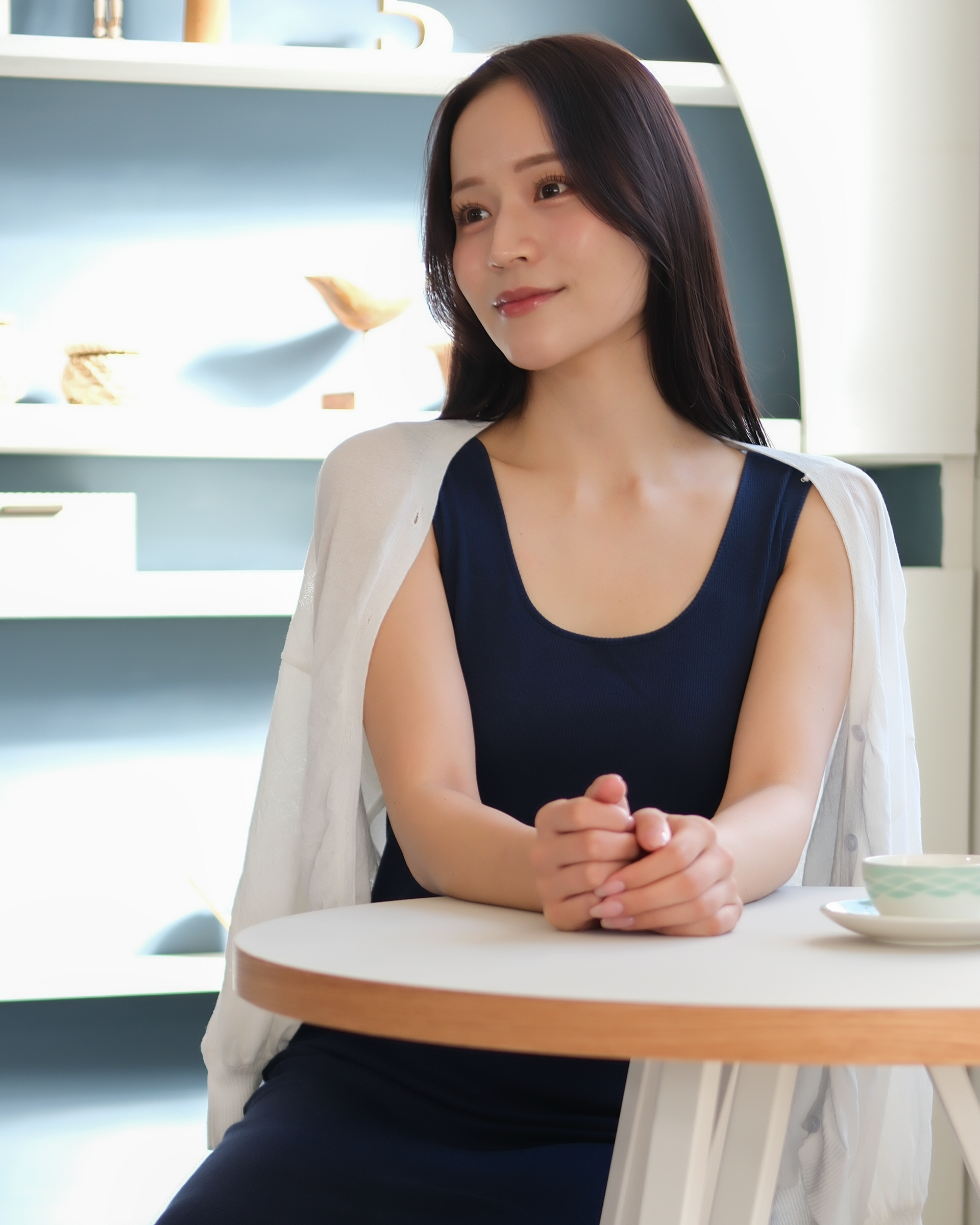 きものの肌着ワンピース（ネイビー）Kimono slip dress(Navy