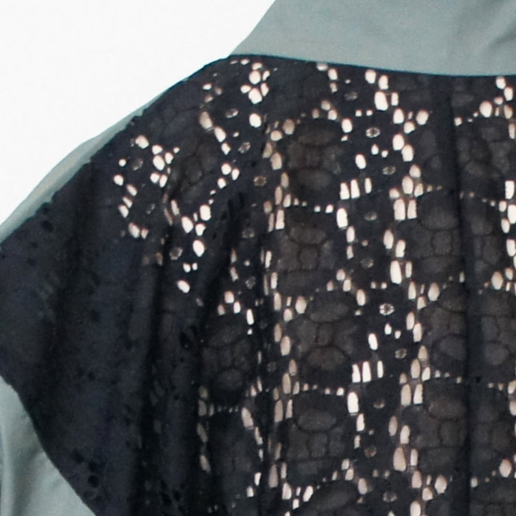 二部式浴衣/無地とレース(モスグリーン)