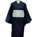 二部式浴衣/無地とレース(黒)＆帯セット