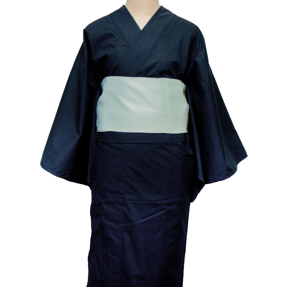 二部式浴衣/無地とレース(黒)＆帯セット