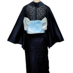 二部式浴衣/無地とレース(黒)＆帯セット