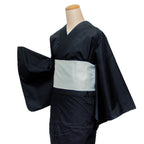 二部式浴衣/無地とレース(黒)＆帯セット