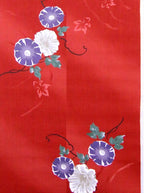 二部式浴衣/朝顔(赤)＆帯セット