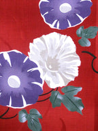 二部式浴衣/朝顔(赤)＆帯セット